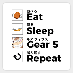 Eat Sleep Gear 5 Repeat again Magnet